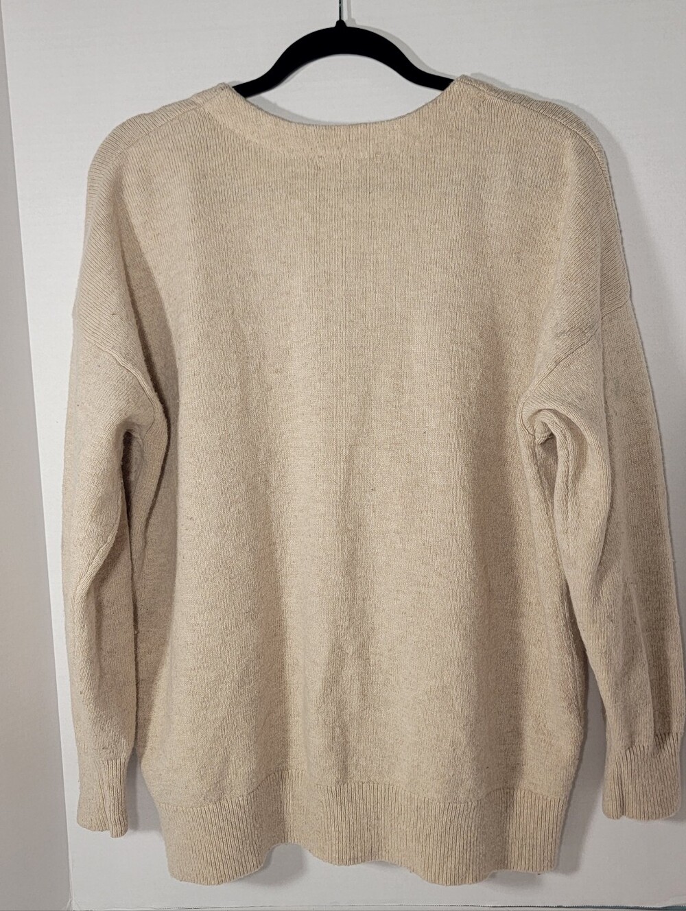 Madewell Neutral Wool Cotton Blend Cardigan Xl - Picture 7 of 7